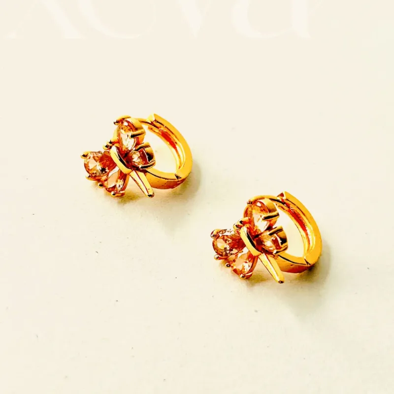 Xevar Butterfly Hoop Earrings Champagne