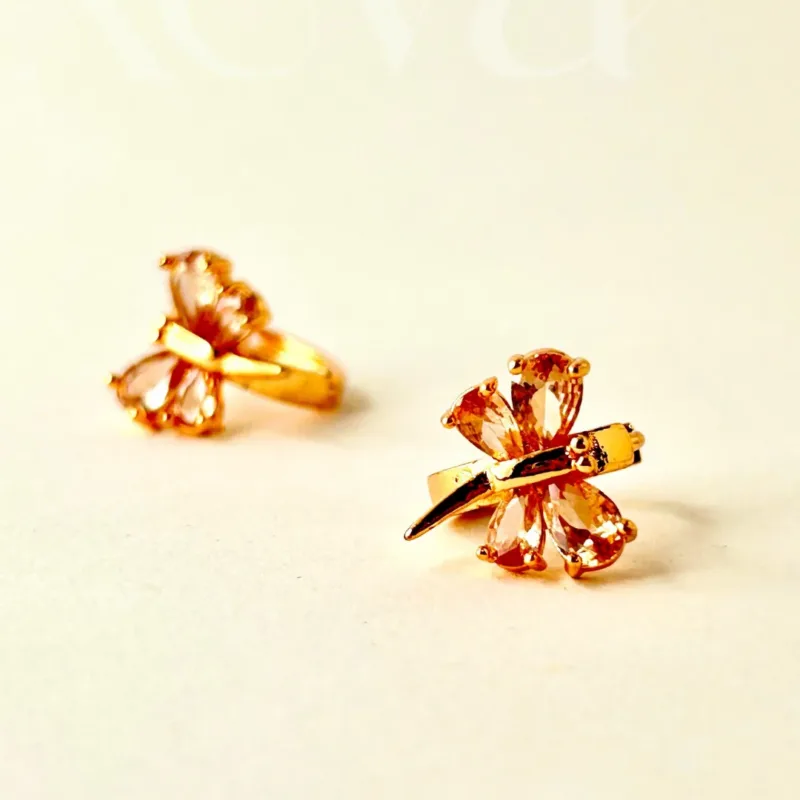 Xevar Butterfly Hoop Earrings Champagne