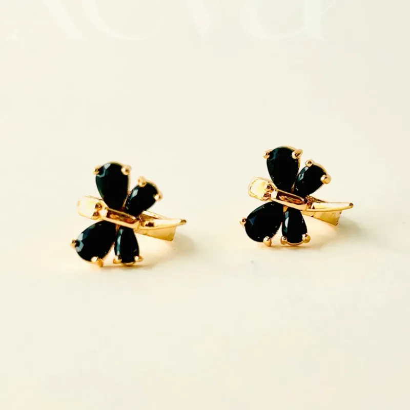 Xevar Butterfly Hoop Earrings black