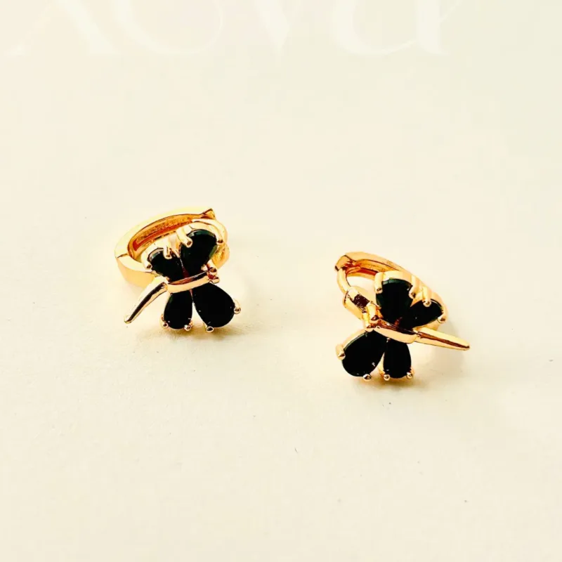 Xevar Butterfly Hoop Earrings black