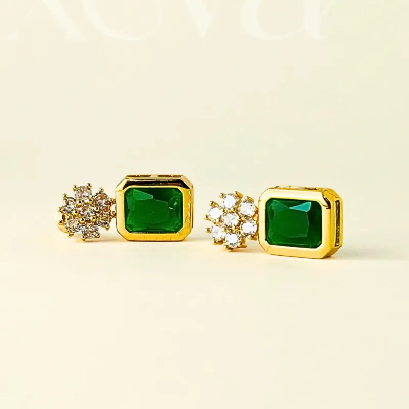Zircon Stud Earrings green (3)