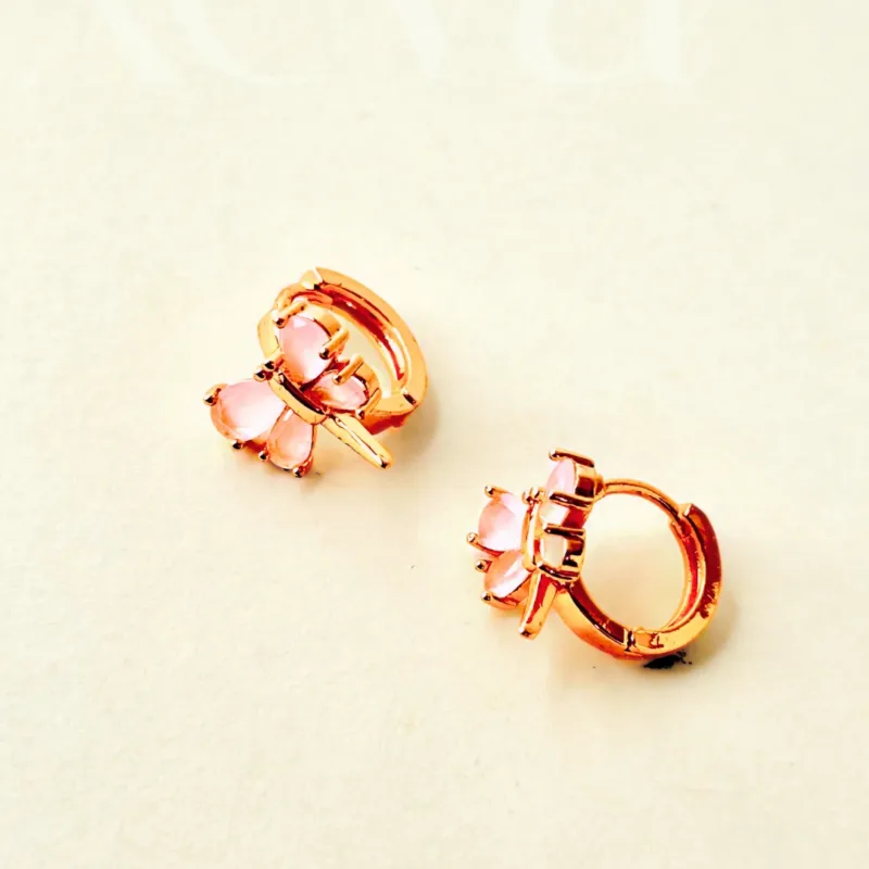 light pink butterfly hoops product image 2