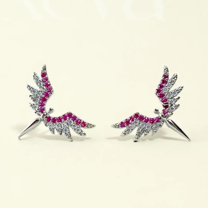 Wings earrings pink