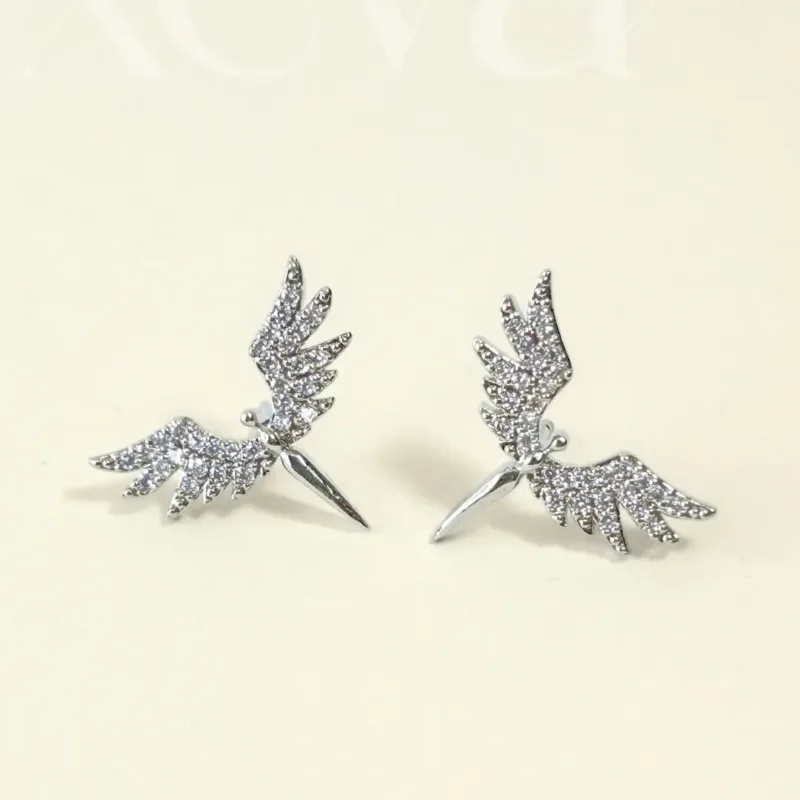 Wings earrings silver