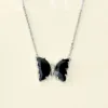 Xevar butterfly black silver necklace