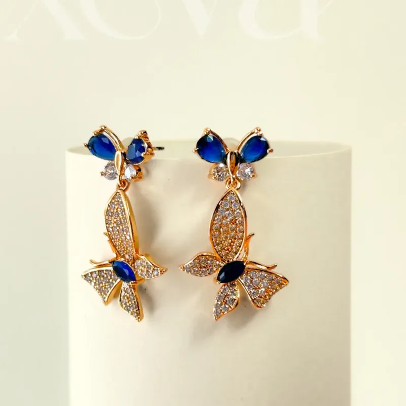 blue butterfly earrings