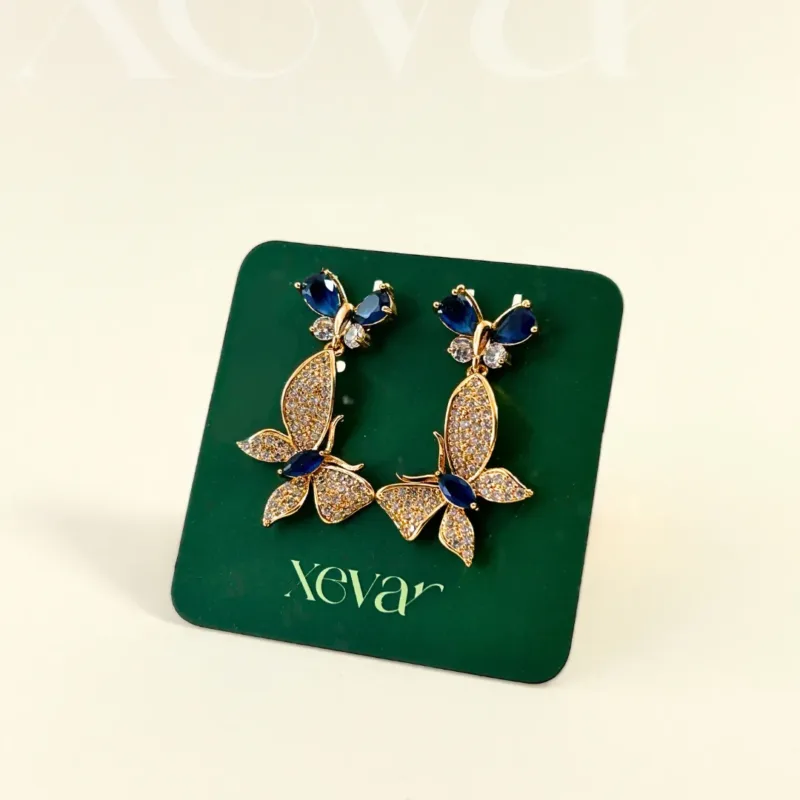 blue butterfly earrings