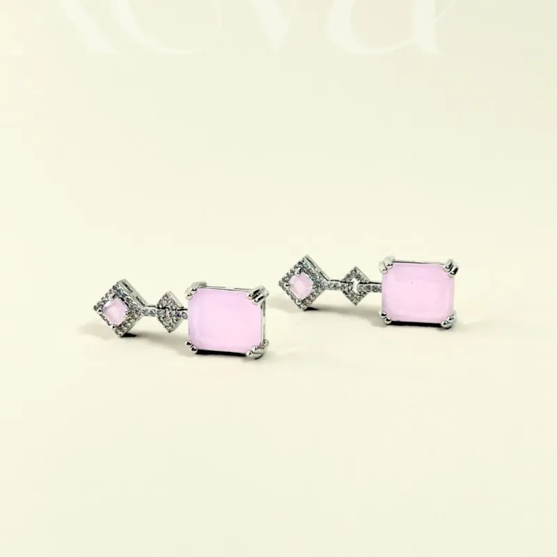 pink earrings square
