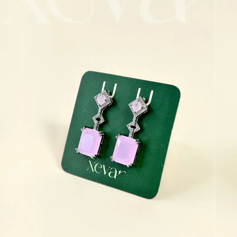 pink earrings square