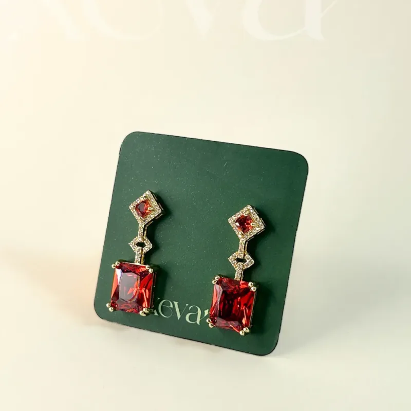 red gold earrings
