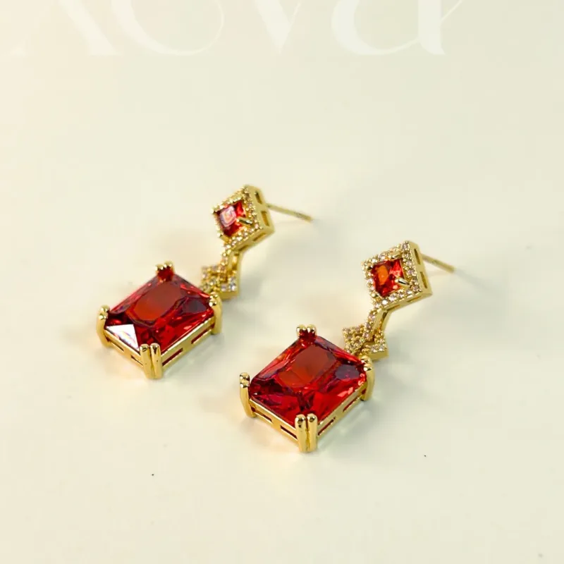 red gold earrings
