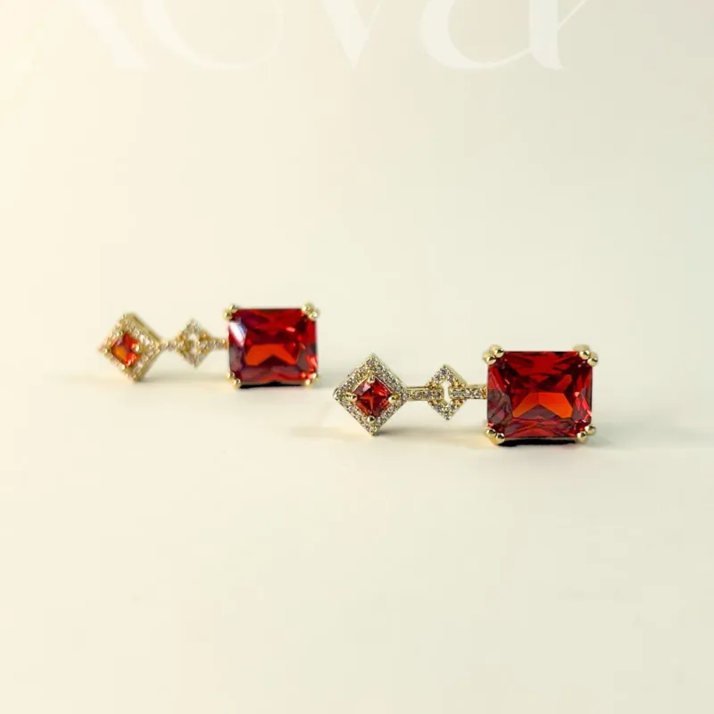 red gold earrings