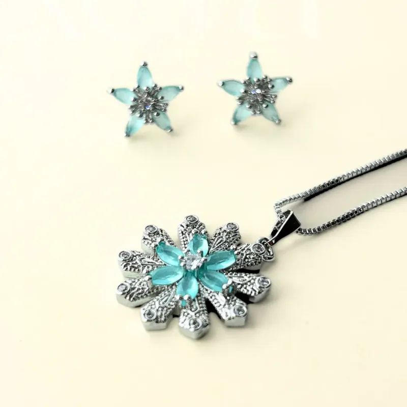 light blue flower set