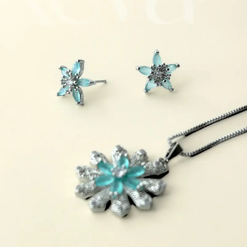 light blue flower set