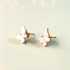 white butterfly studs