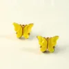 Yellow Butterfly Stud Earrings