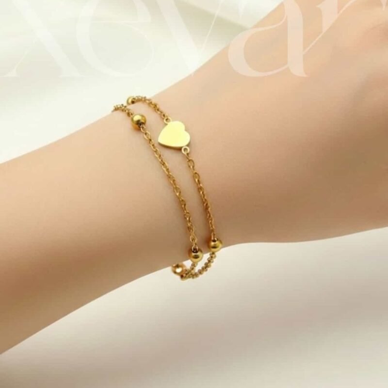 Eternal Heart Double-Chain Bracelet