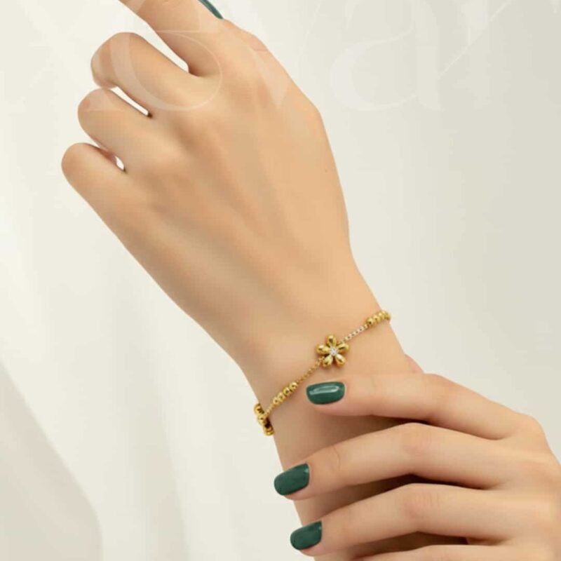 Golden Floral Bloom Bracelet