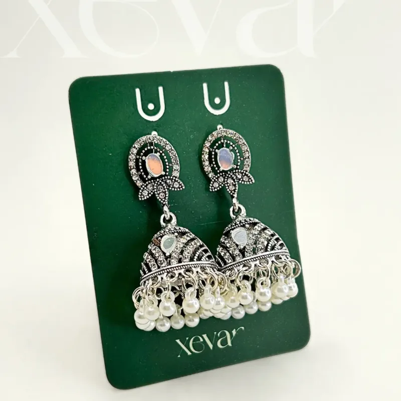 silver Jhumka Earrings