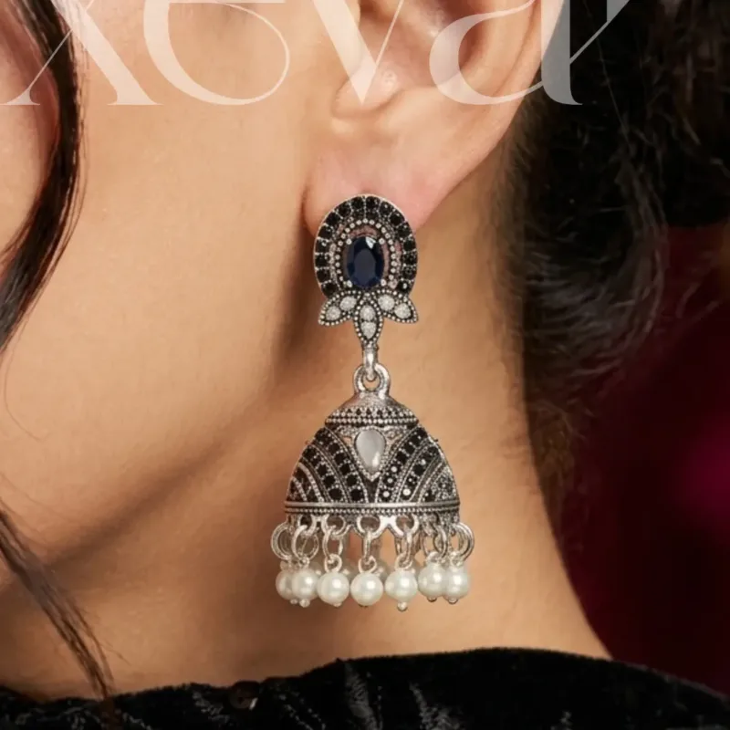 Black Jhumka Earrings