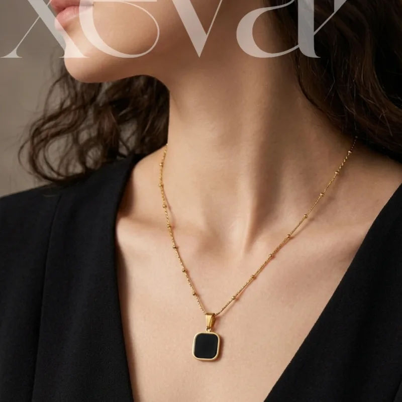 Reversible Square Pendant Necklace