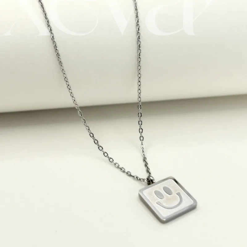 Silver Smiley Face Necklace