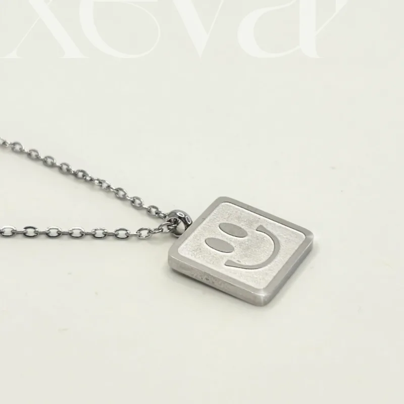 Silver Smiley Face Necklace